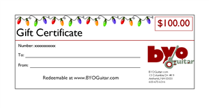 BYOGuitar Gift Certificate GIFTCERT
