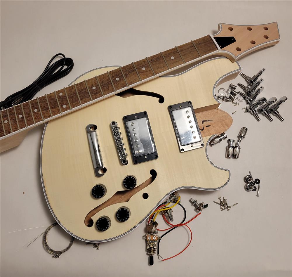 Electric Guitar Kit- Carved Top Semi Hollow Junior BYO-CT-SH-JR