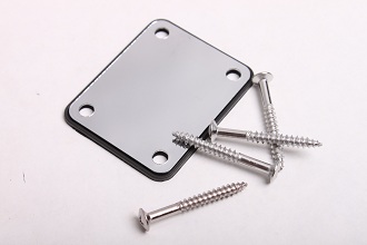 4 Hole Electric Guitar Neckplate in Chrome WD-NBS3C