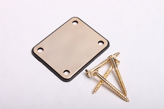 4 Hole Electric Guitar Neckplate in Gold BYO-NP-G
