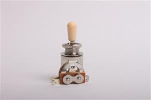 3-Way Metric Toggle Switch for Guitar - Cream Tip BYO-Toggle