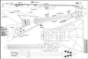 Full Scale 67 Flying V Plan Guitar Bodies And Kits From Byoguitar