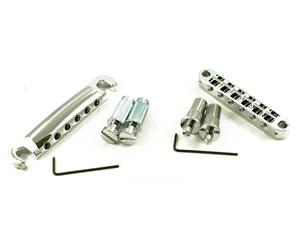 TONEPROS® METRIC TUNEOMATIC/TAILPIECE SET (LARGE POSTS/NOTCHED SADDLES) CHROME  LPCM02/CH