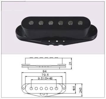 Single coil guitar pickup detail